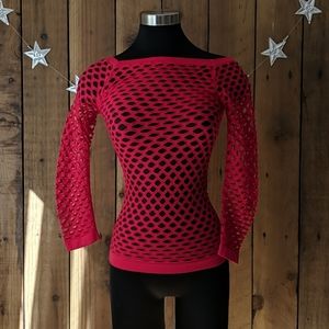 NWT Red Mesh Top